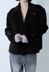 PJ Pea Coat In Black
