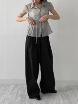 Twill Balloon Fit Wide Pants