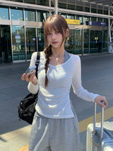 Digo See-through Side Two-Button T-Shirt