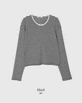 LM Border Rib Loose Round T-Shirt (3color)