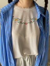 ガーデンワッフルレースTシャツ