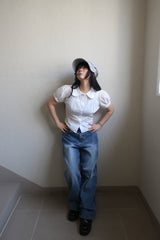 stud wide denim pt