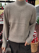 Washable Hacci Half Turtleneck Knit (7 Colors, L / XL)
