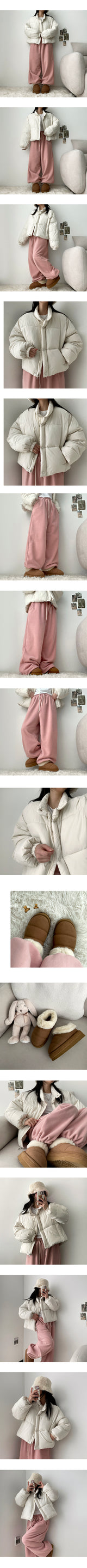 G DEN string thick fleece wide pants