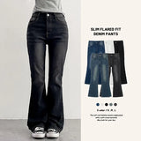Stretch Back Pocket Point Bootcut Pants (5 colors)