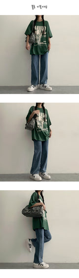 [Basic, Long/S-2XL] ライトバックバンディングサマーセミワイドデニム