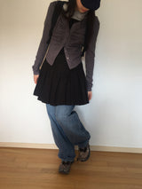 Shirring V-neck cardigan (4 colors)