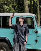 デュランパッチウォッシュドショートスリーブデニムシャツ