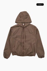 Loop check hoodie zip-up jumper