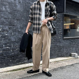 LMN DeFace Two-Tuck Cotton Semi-Wide Pants (4 colors)