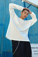 CRACK PIGMENT LONG SLEEVE - WHITE