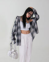 [UNISEX]チェック柄ヴィンテージカッティングシャツ