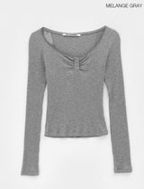 [MADE] Kariba Henley Neck Lace Long Sleeve Tee