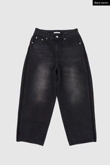 Applique lined denim pants