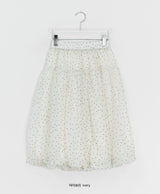 Chitoa Dot Chiffon Balloon Midi Skirt