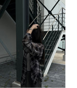 Loose fit see-through check shirt male (2 colors)