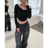 ワンオフショルダーTシャツ