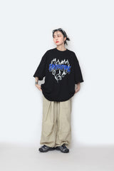 ハートレタリングオーバーサイズ半袖Tシャツ