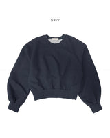 Burnt Overfit Balloon Crop Sweatshirts 4C