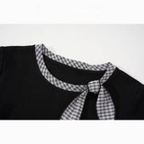 チェックリボンアクセントTシャツ 232427729