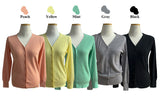 Pastel Single Basic V-neck Long Sleeve Knit Cardigan
