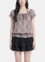 Rielle Plaid Halter Blouse