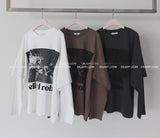 レイヤードプリントオーバーサイズフィットTシャツ