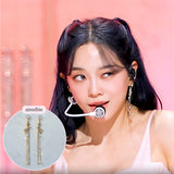 リボンアンドクリスタルドロップスピアス