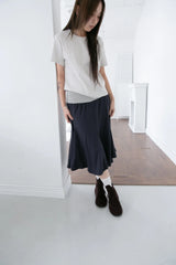 stripe banding flare midi skirt(3colors)