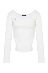  Eyelet side-cut tee (white)