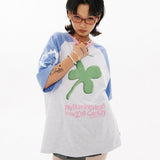 クローバーオーバーフィットラグランtシャツ