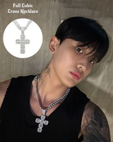  [Aespa Karina, (G)I-DLE Shuhua Pick]Full Cubic Cross Necklace