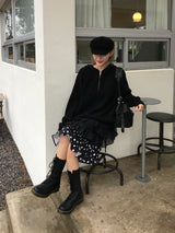 ミリュクロップニットフードジップアップ (3c)