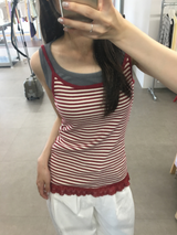 Som Striped Lace Sleeveless (4color)
