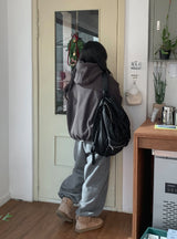 Byubyuen Flower Fleece Jogger Brushed Pants