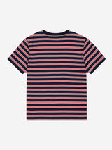 REGULAR STRIPE WOOD BUTTON TEE (NAVY)