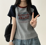 ロックレットカラーラグラン半袖Tシャツ