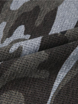 Camo Waffle Henley Neck Muscle Fit T-shirt