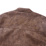 HADES BROWN WAX BIKER JACKET