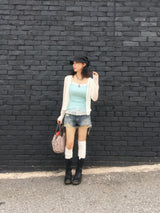 ダメージ ウォッシュ デニム ホットパンツ (3c)