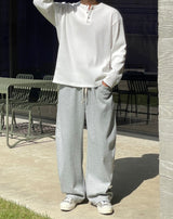 キッサヘンリーネックワッフルTシャツ