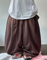 コリアン/ストリング 🤍 フォーマルカーブフロントプレートコットンストリングバルーンパンツ 🤍🩶🤎🖤 - 5 カラーズ