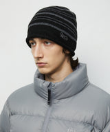 STRIPE ROLL BEANIE_BLACK