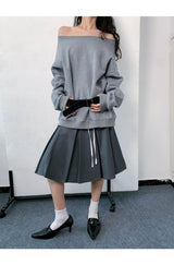 Off-loose shoulder sweatshirt