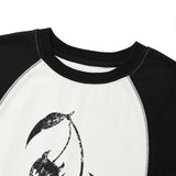 COLOR BLOCK RAGLAN T-SHIRT - WHITE
