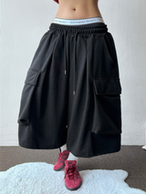 Milan Cargo Pintuck Over Balloon Bermuda Shorts  2 Color 