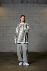 JERRY STRIPE OVERFIT LONG SLEEVE T-SHIRT / IVORY
