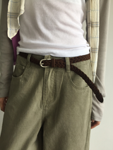 [SET]Mute Curved Pants + Belt