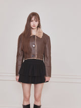 Short reversible leather mustang (Brown)