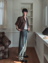 Undersnap wide denim pants